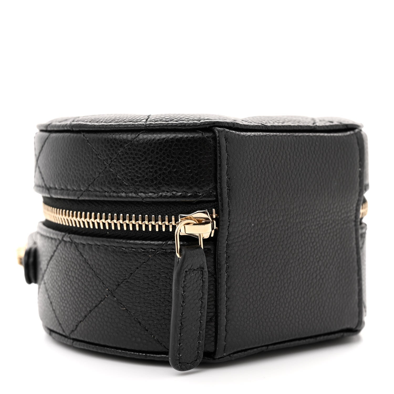 Chanel Caviar Quilted Round Top Handle Jewelry Case Black 4 of 13
