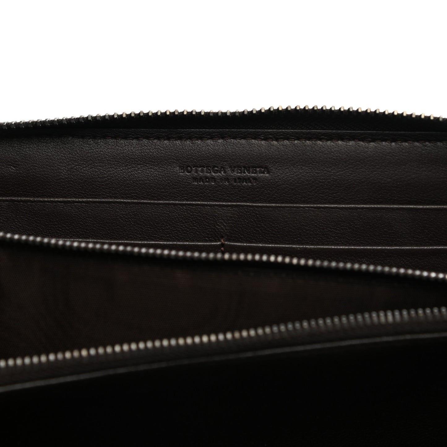 Goatskin Intrecciato Zip Around Wallet Brown