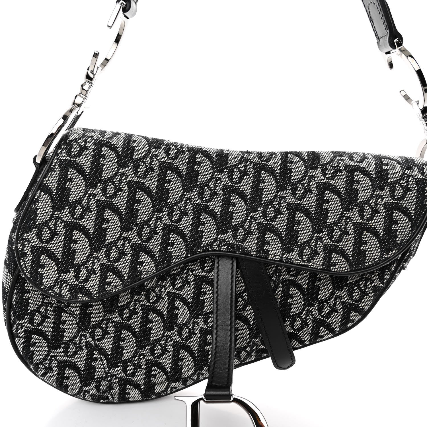Christian Dior Monogram Saddle Bag Black 7 of 9