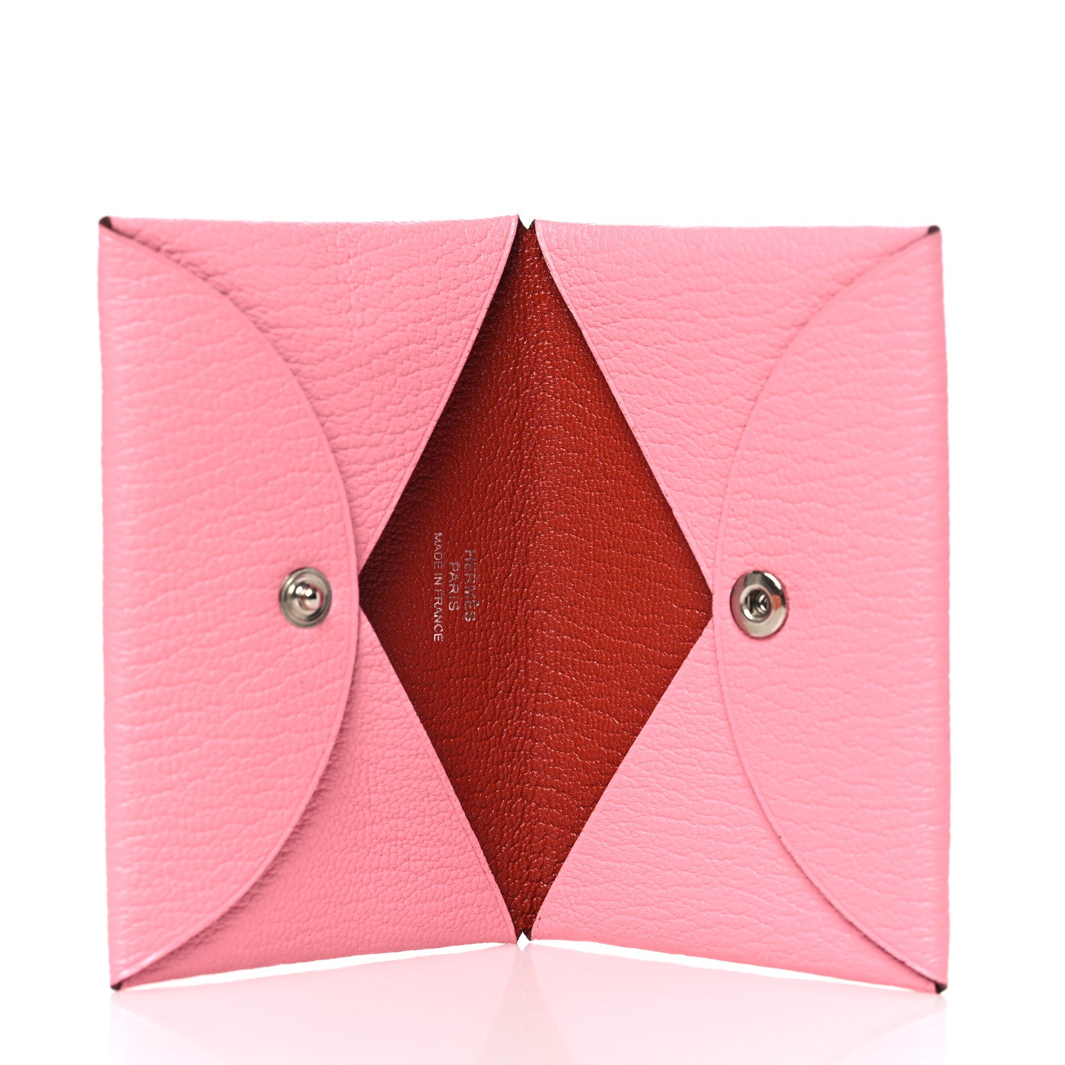 Hermes Chevre Mysore Verso Calvi Card Case Rose Ete Cuivre 5 of 9
