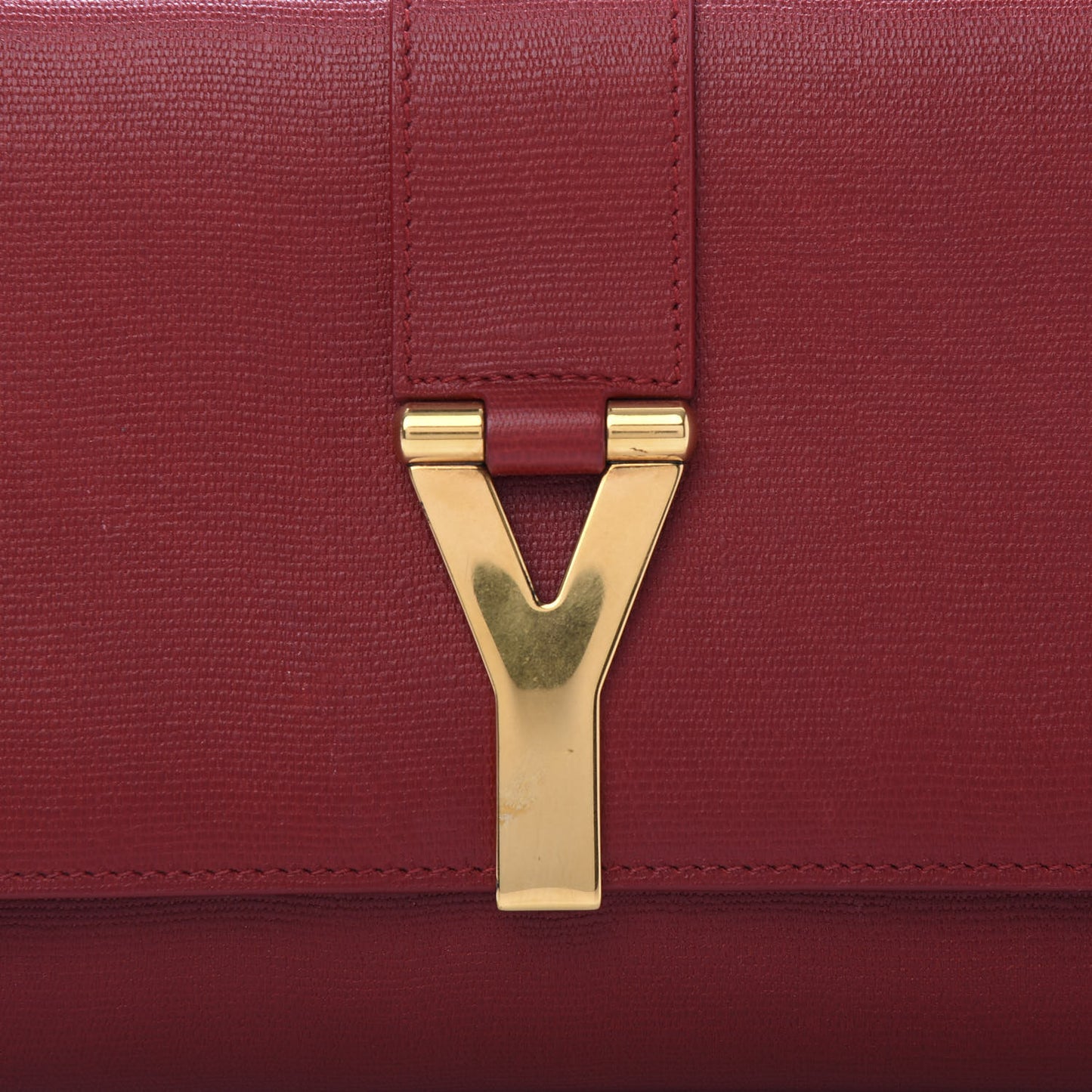 Calfskin Classic Y Ligne Clutch Red