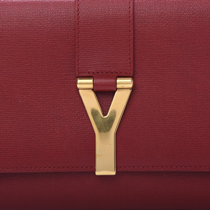 Saint Laurent Calfskin Classic Y Ligne Clutch Red 9 of 9