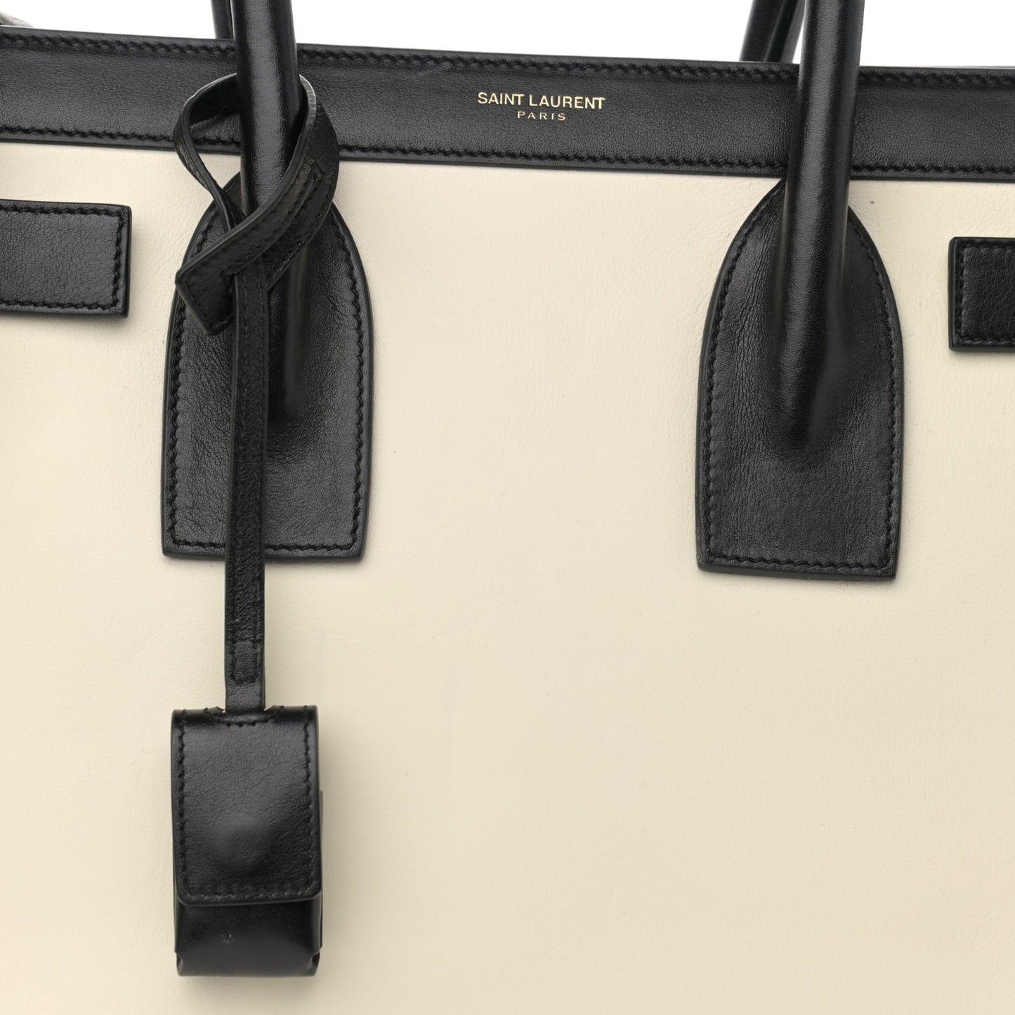 Calfskin Bi-Color Small Sac De Jour White Black