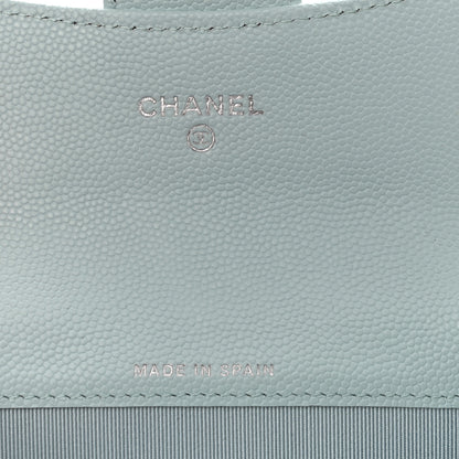 Chanel Caviar Quilted Flap Card Holder Wallet Light Blue 6 of 8