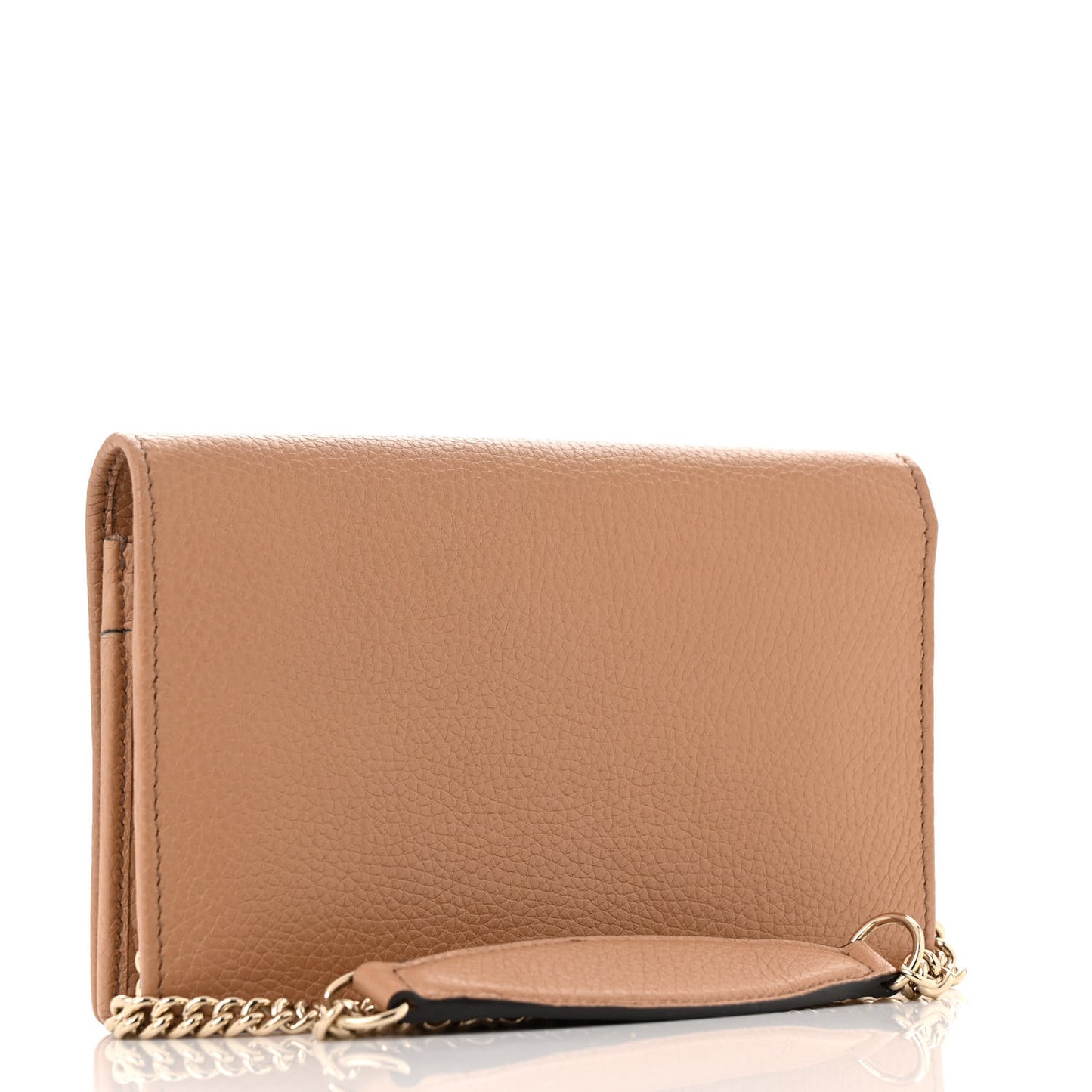 Pebbled Calfskin Soho Wallet On Chain Camelia