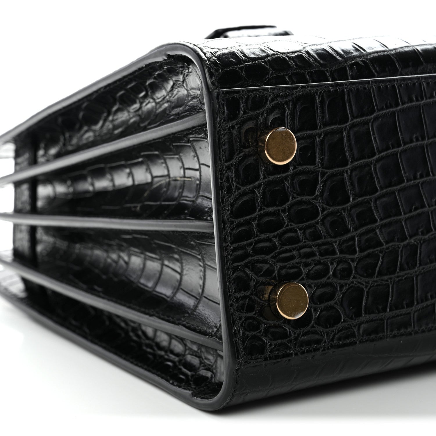Saint Laurent Calfskin Crocodile Embossed Baby Sac De Jour Black 9 of 11