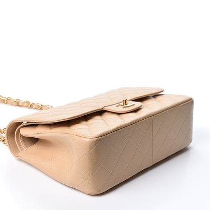 Chanel Caviar Quilted Jumbo Double Flap Beige 3 of 12
