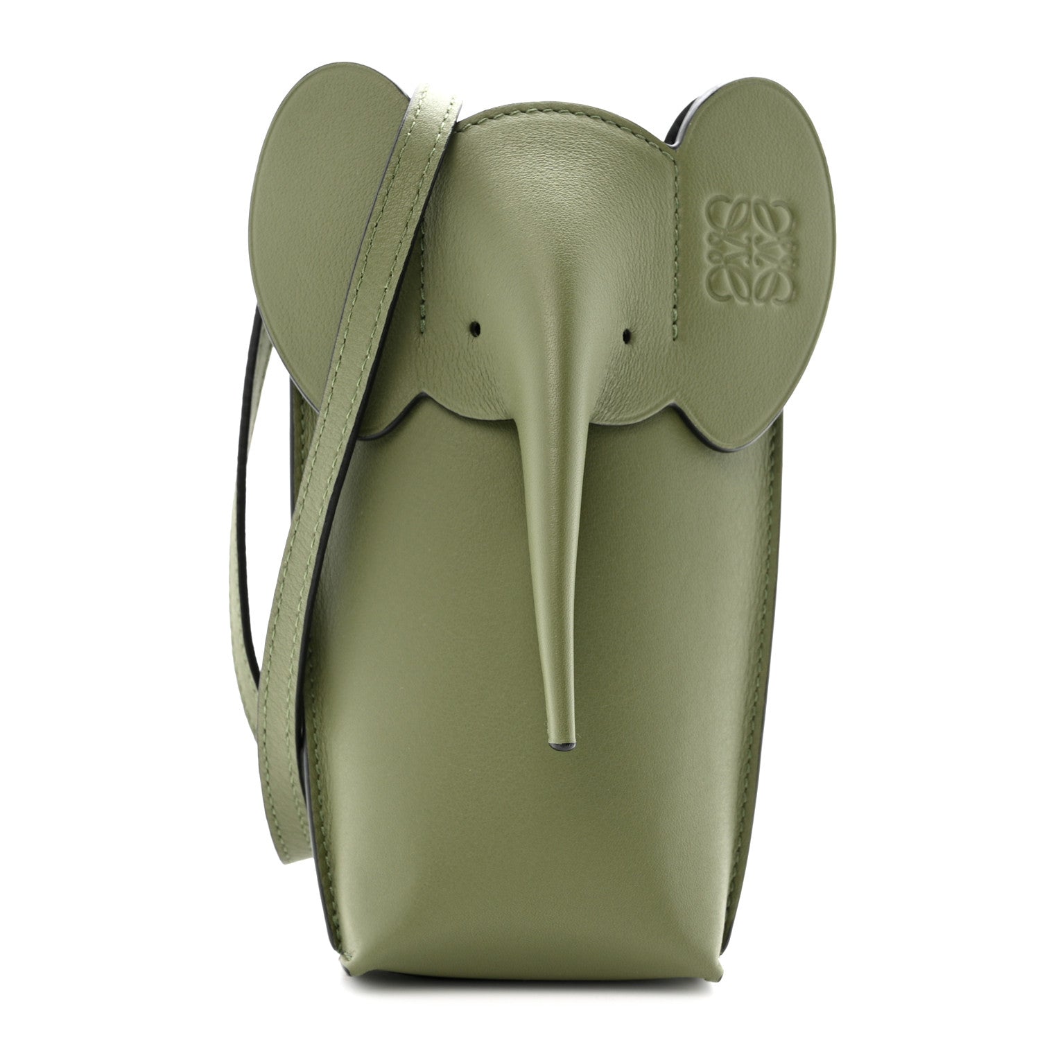 Loewe Calfskin Elephant Pouch Crossbody Bag Avocado 1 of 11
