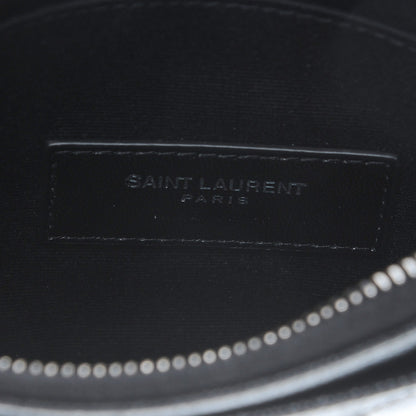 Saint Laurent Grain De Poudre Chevron Monogram Bill Pouch Black 5 of 5