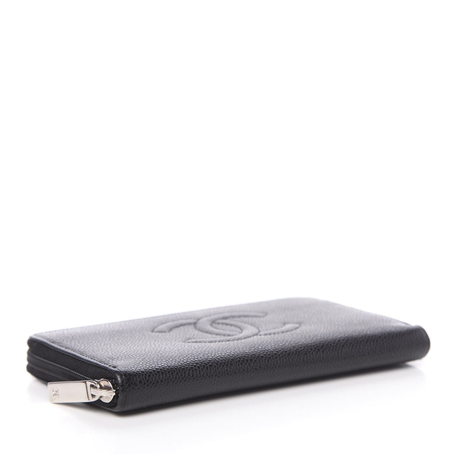 Caviar Large Timeless CC Zip Around Wallet Black