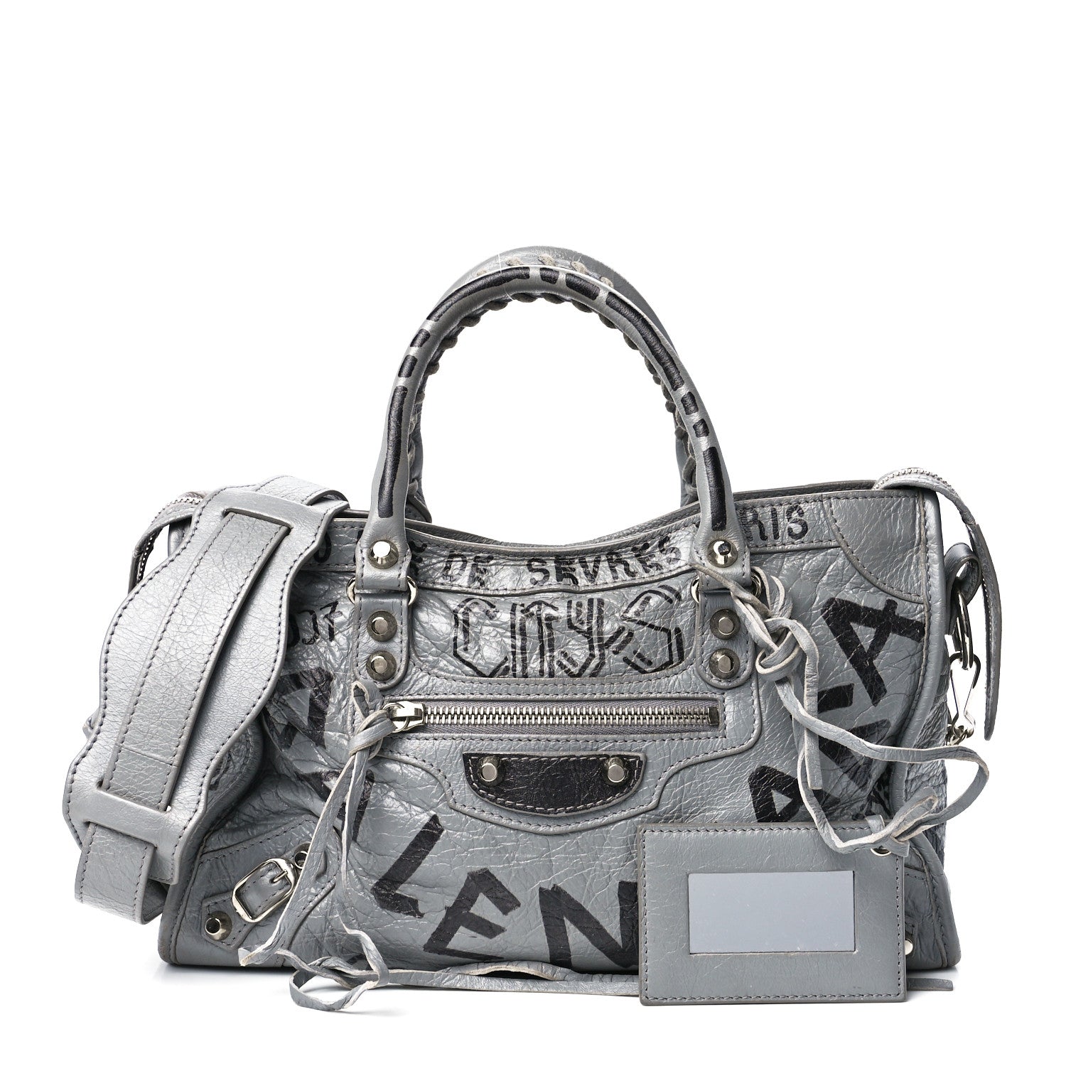 Balenciaga Agneau Arena Graffiti All Over Classic Silver Hardware S City Balenciaga Grey Black 1 of 12