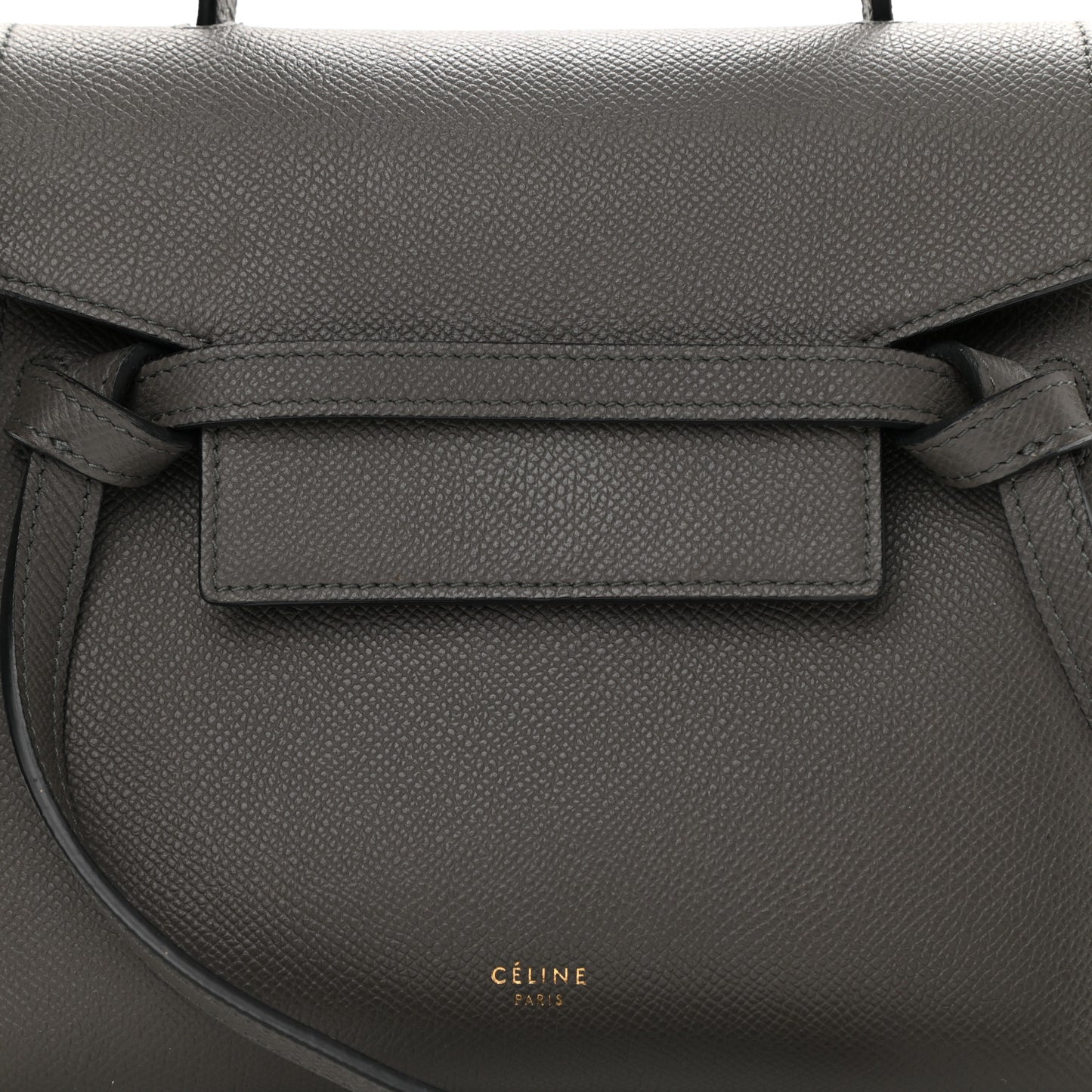 Grained Calfskin Nano Belt Bag Grey