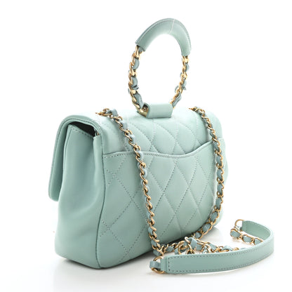Chanel Lambskin Quilted Medium In The Loop Handle Flap Bag Light Blue 3 of 11