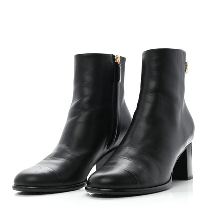Chanel Calfskin CC Ankle Boots 38 Black 3 of 8