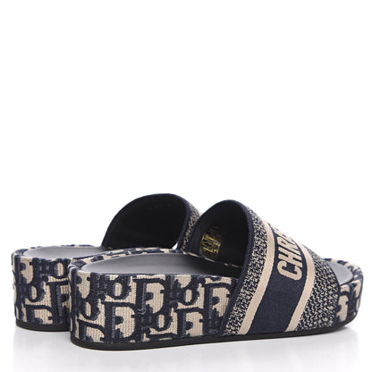 Christian Dior Oblique D-Way Platform Sandal 38 Deep Blue 4 of 9