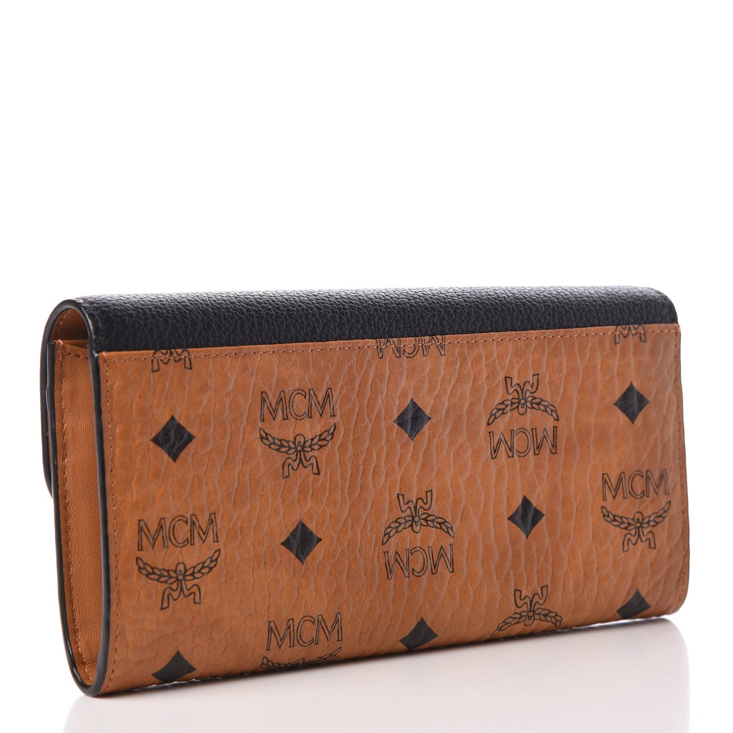 Visetos Grained Calfskin Large Two Fold Wallet Black