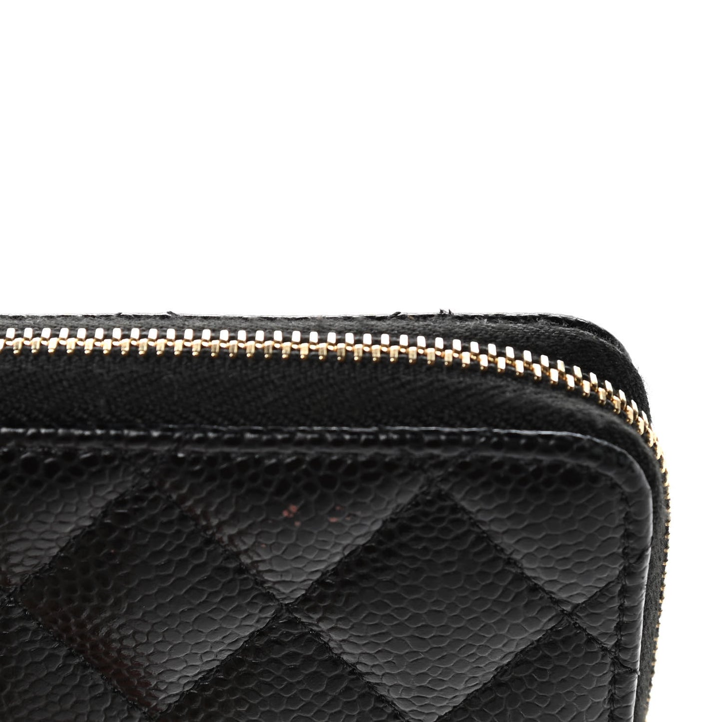 Caviar Quilted Zip Coin Purse Black