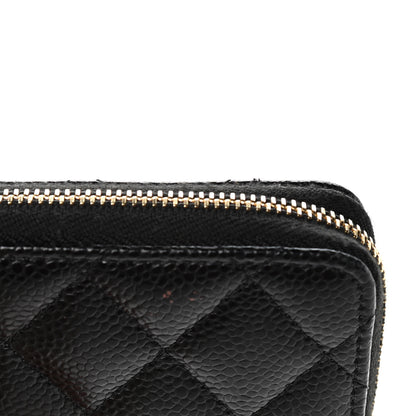 Chanel Caviar Quilted Zip Coin Purse Black 12 of 13