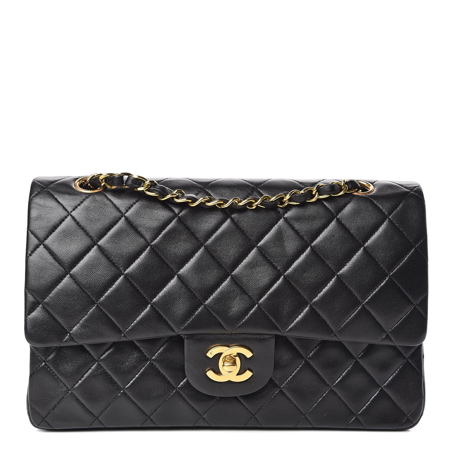 Chanel Lambskin Quilted Medium Double Flap Black 1 of 10