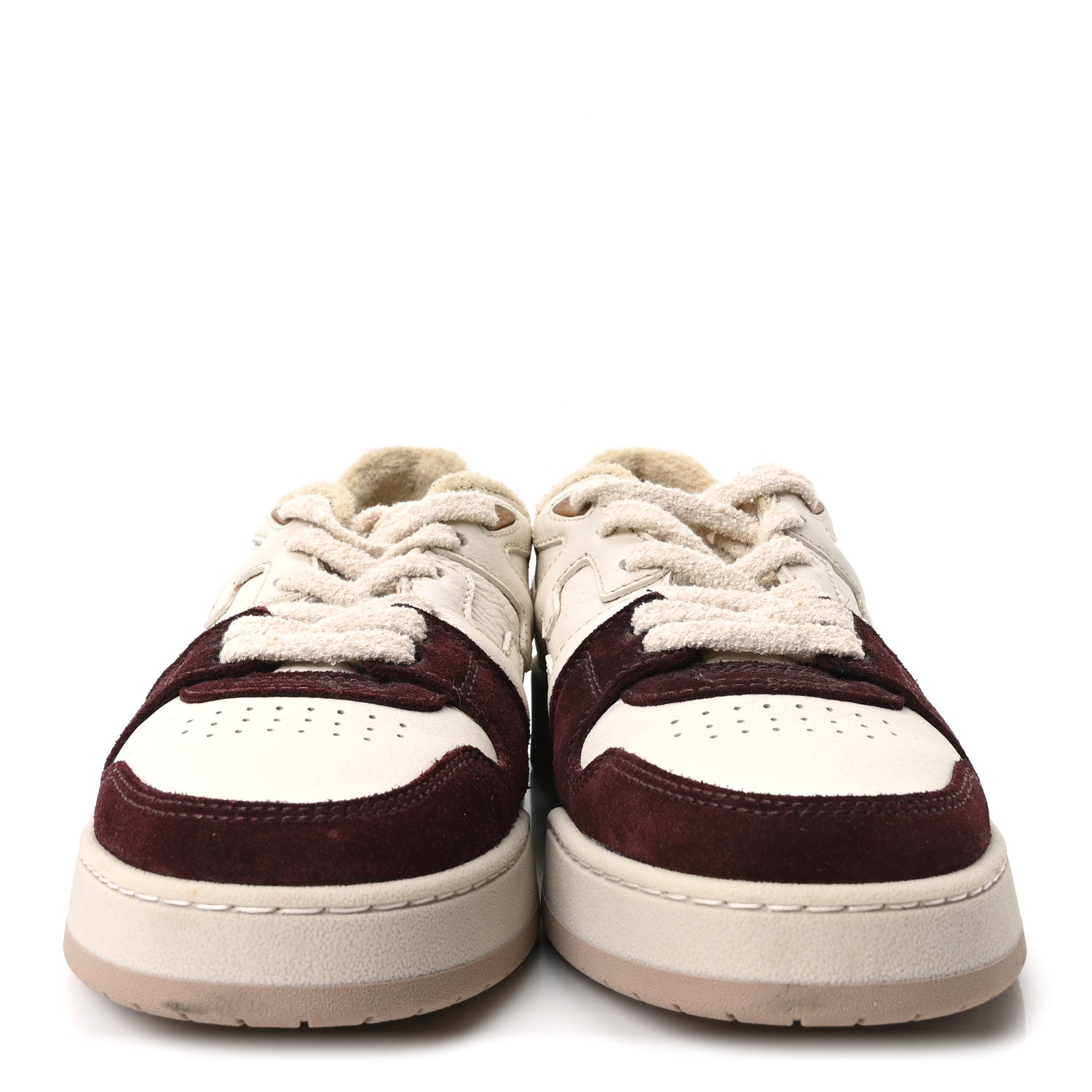Fendi Grained Calfskin Mens Fendi Match Low Top Sneakers 7 White Burgundy Amber 3 of 8