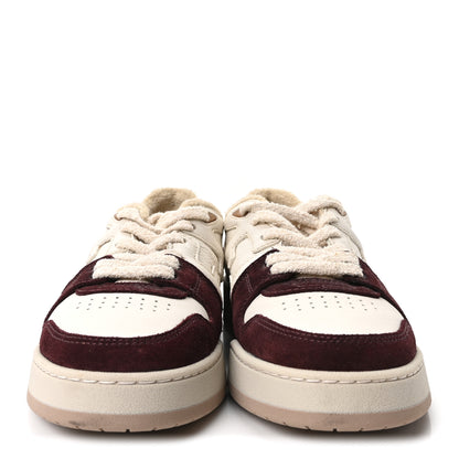 Fendi Grained Calfskin Mens Fendi Match Low Top Sneakers 7 White Burgundy Amber 3 of 8