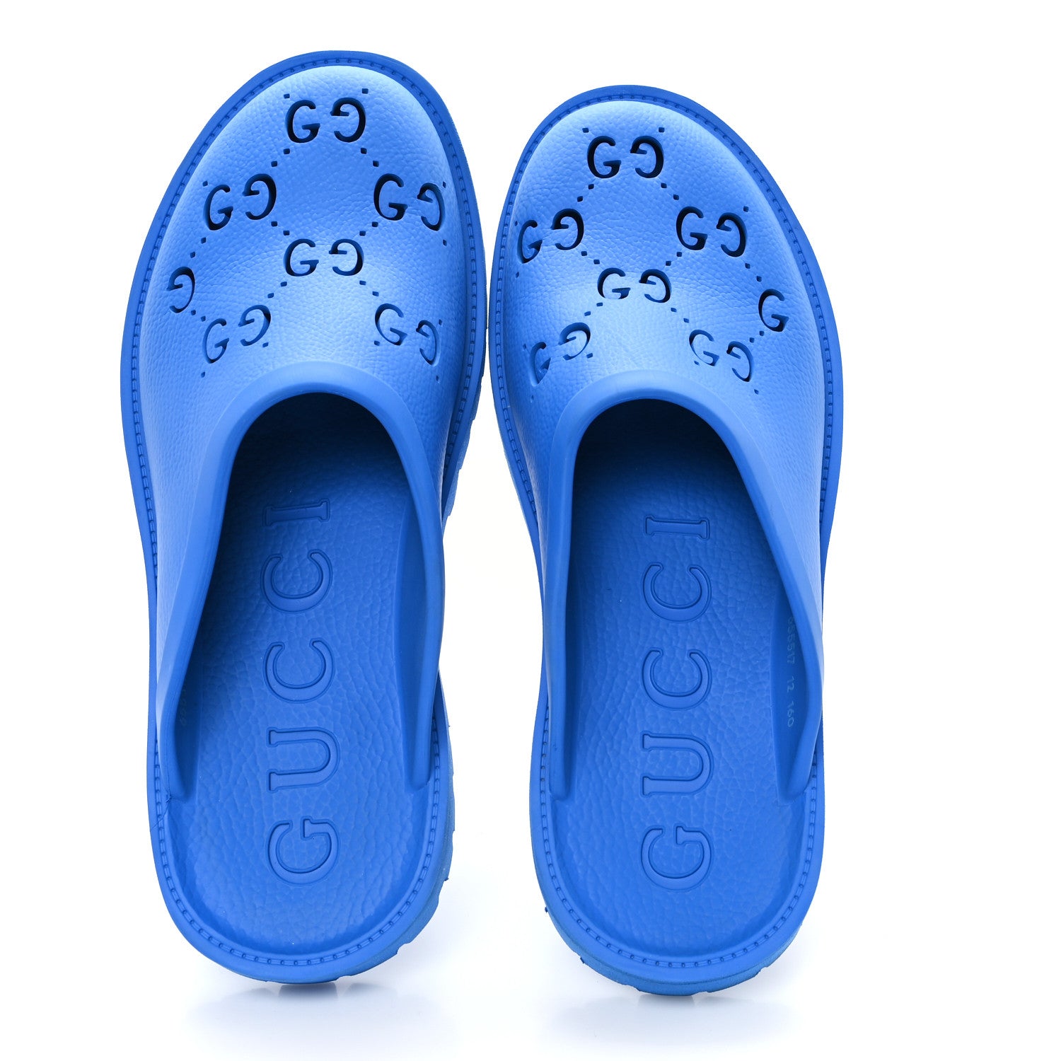 Gucci Rubber GG Monogram Mens Sandals 12 Bright Splash 2 of 10