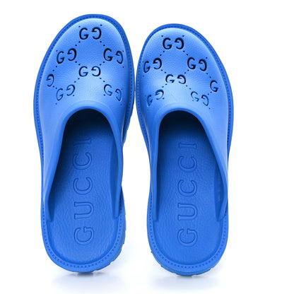 Gucci Rubber GG Monogram Mens Sandals 12 Bright Splash 2 of 10