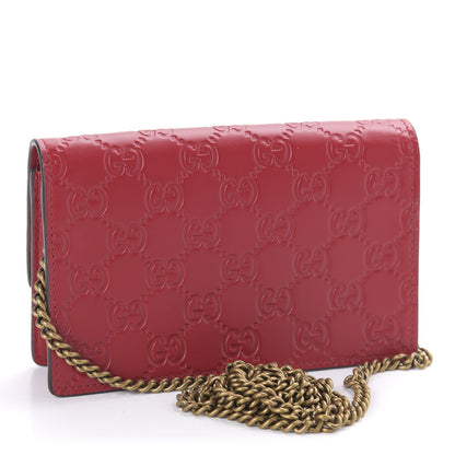 Gucci Guccissima Mini Cherry Chain Bag Hibiscus Red 3 of 9