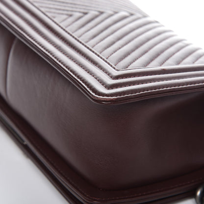 Chanel Calfskin Chevron Quilted Medium Boy Flap Burgundy 11 of 11