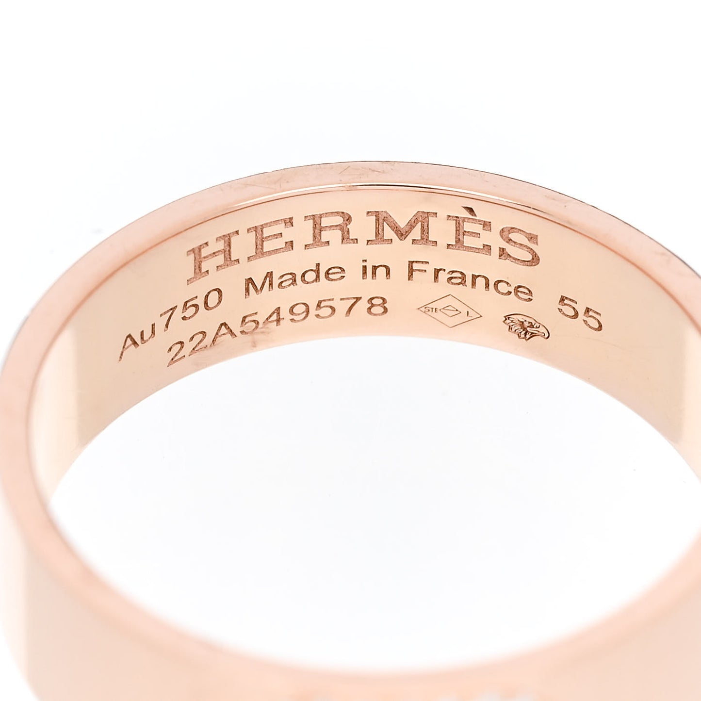 18K Rose Gold Diamond PM H D'Ancre Ring 55 7.25