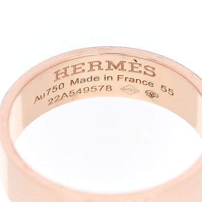Hermes 18K Rose Gold Diamond PM H D'Ancre Ring 55 7.25 4 of 5