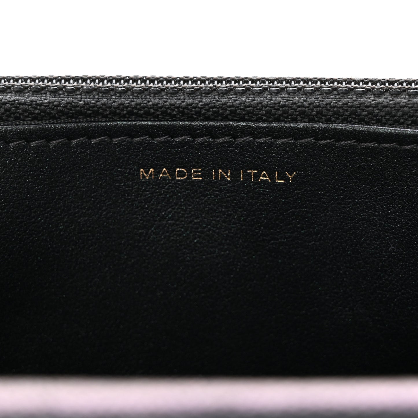 Iridescent Caviar Quilted Wallet on Chain WOC Dark Blue