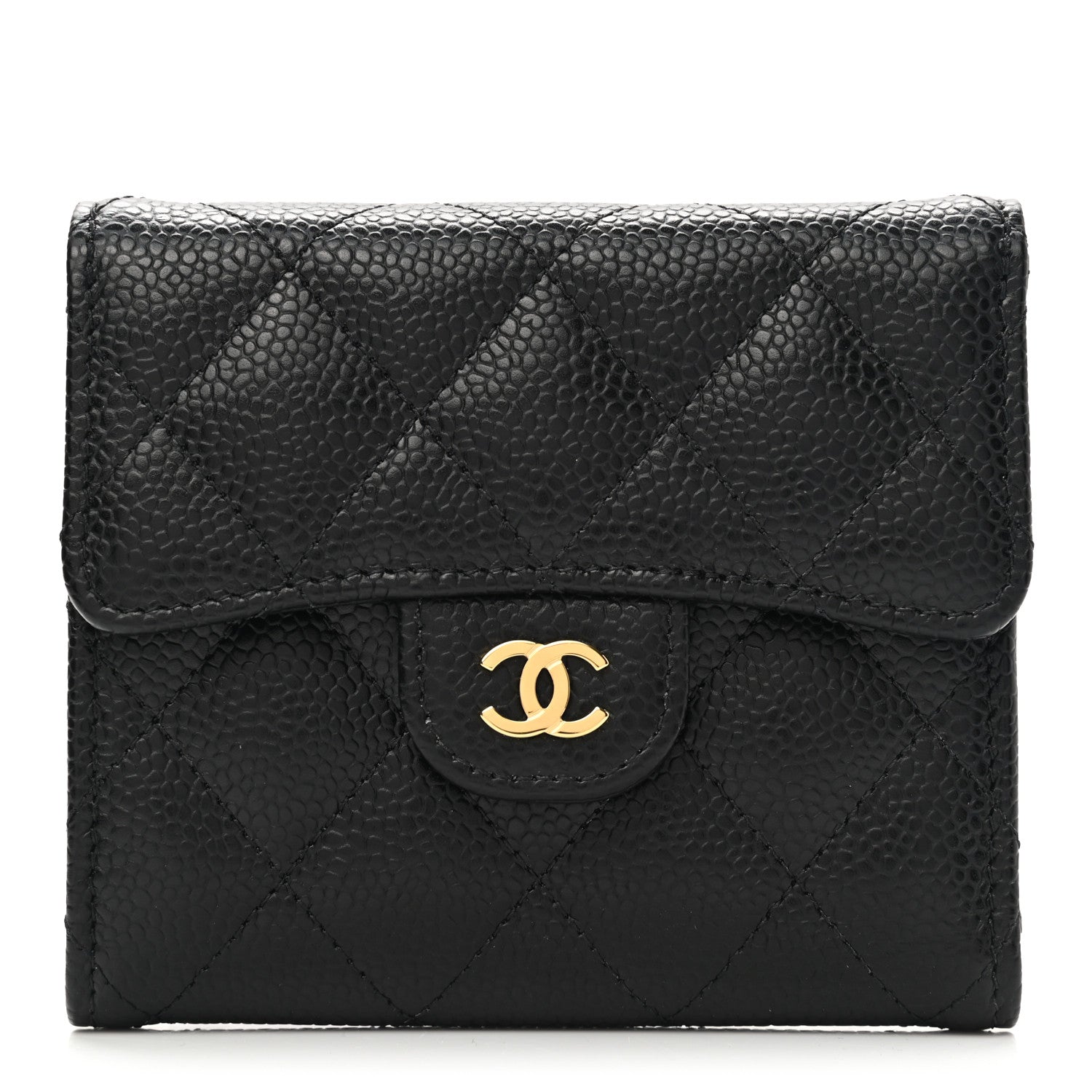 Chanel Caviar Quilted Compact Flap Wallet Black 1 of 9