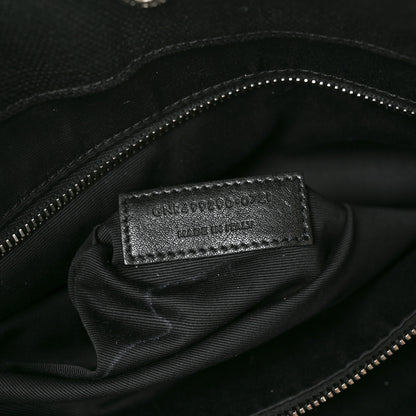 Saint Laurent Raffia Linen Calfskin Rive Gauche Tote Naturale Black 7 of 10