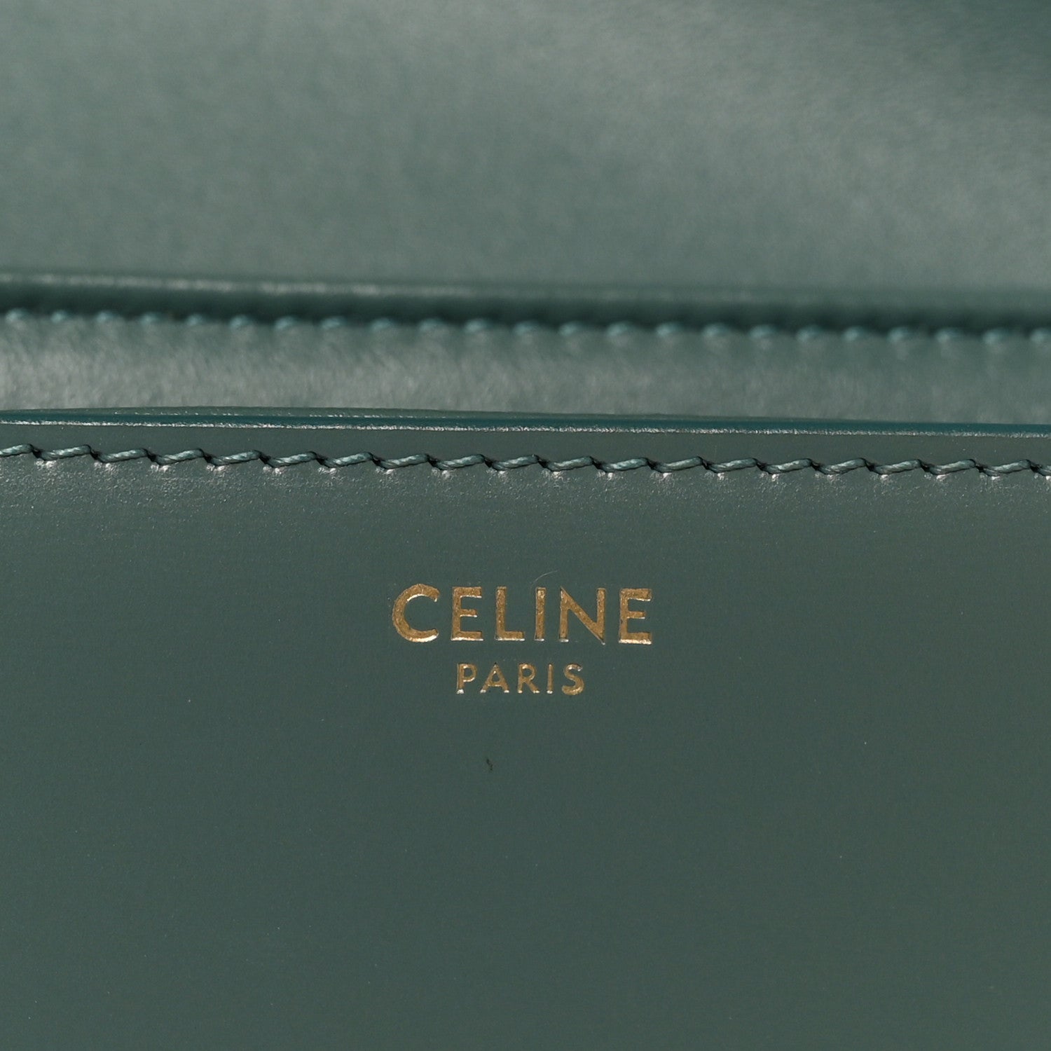 Celine Shiny Calfskin Teen Triomphe Petrol 5 of 8
