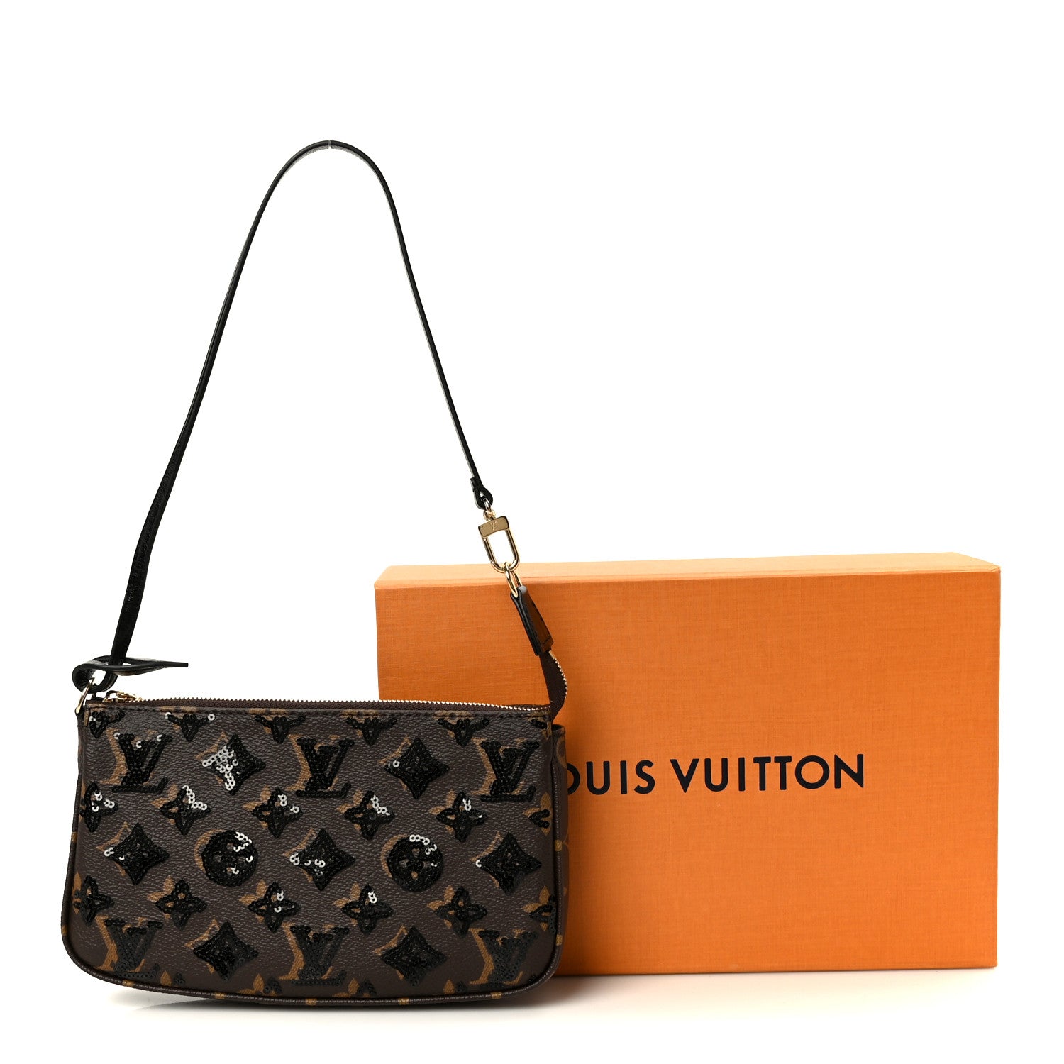 Louis Vuitton Monogram Sequins Pochette Accessories Black 9 of 9