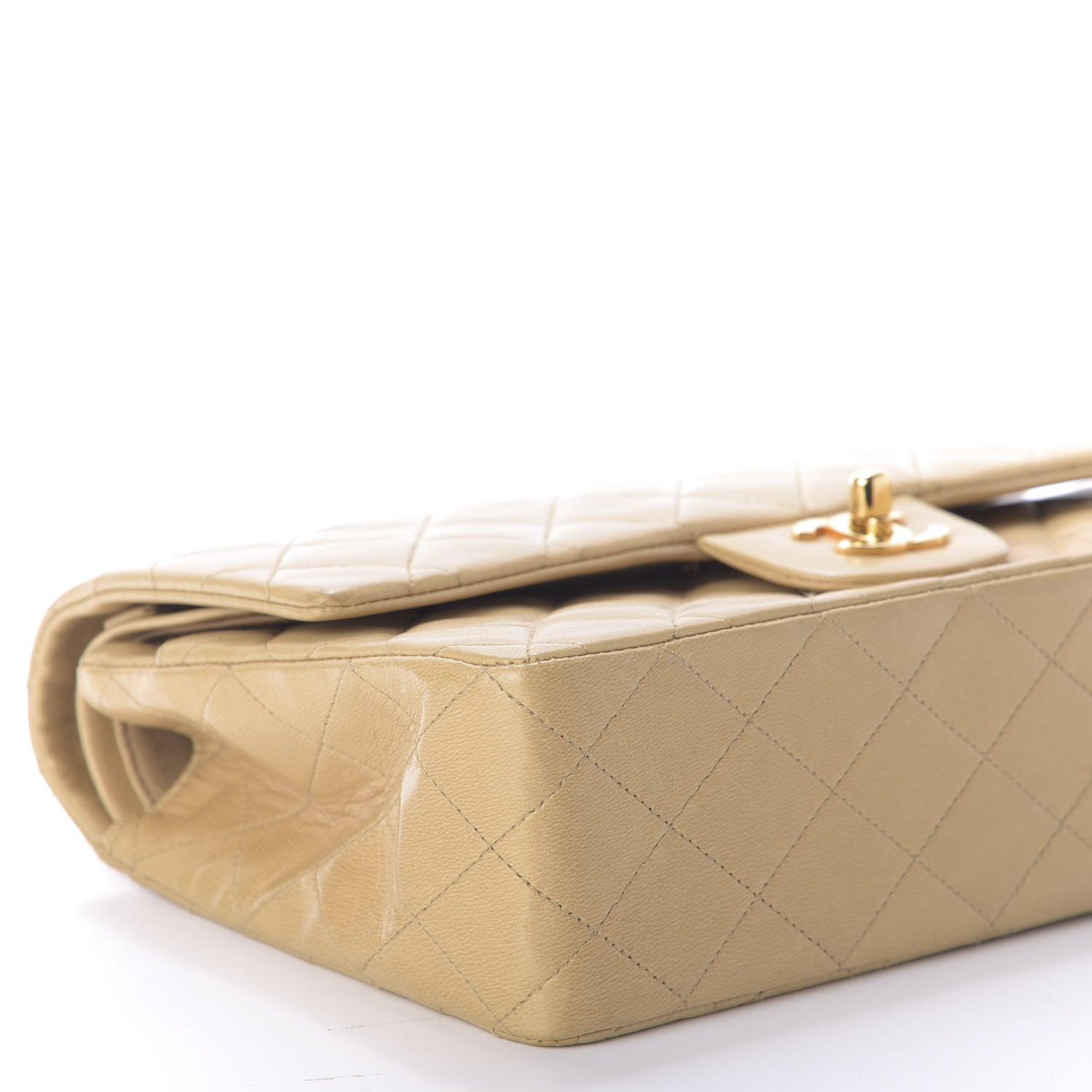 Chanel Lambskin Quilted Medium Double Flap Beige 6 of 12