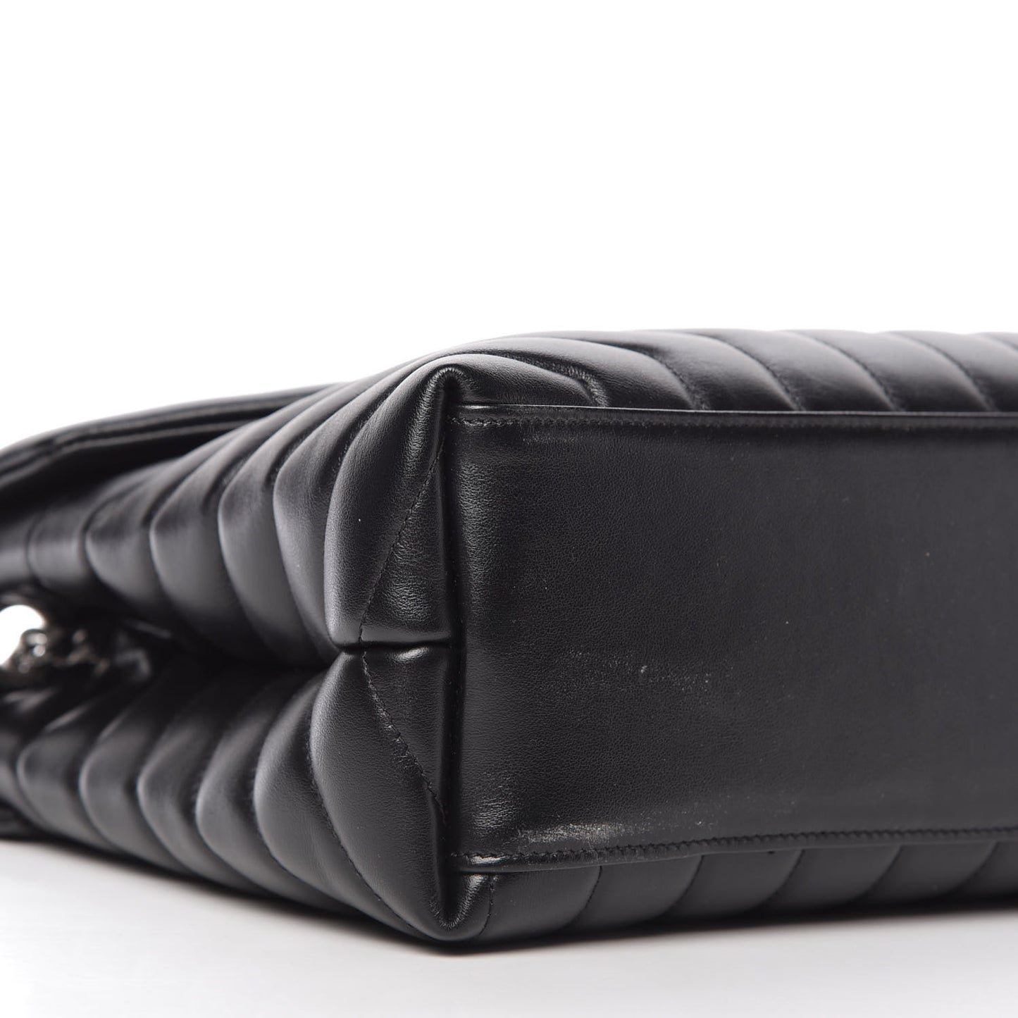 Calfskin Y Quilted Monogram Medium Loulou Chain Satchel Black