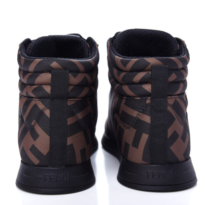 Fendi Nylon FF Reloaded High Top Sneakers 37 Tobacco Black 7 of 11