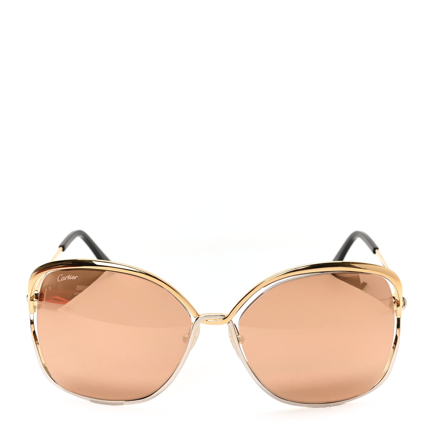 Metal Trinity Sunglasses CT0225S Brown Gold Silver