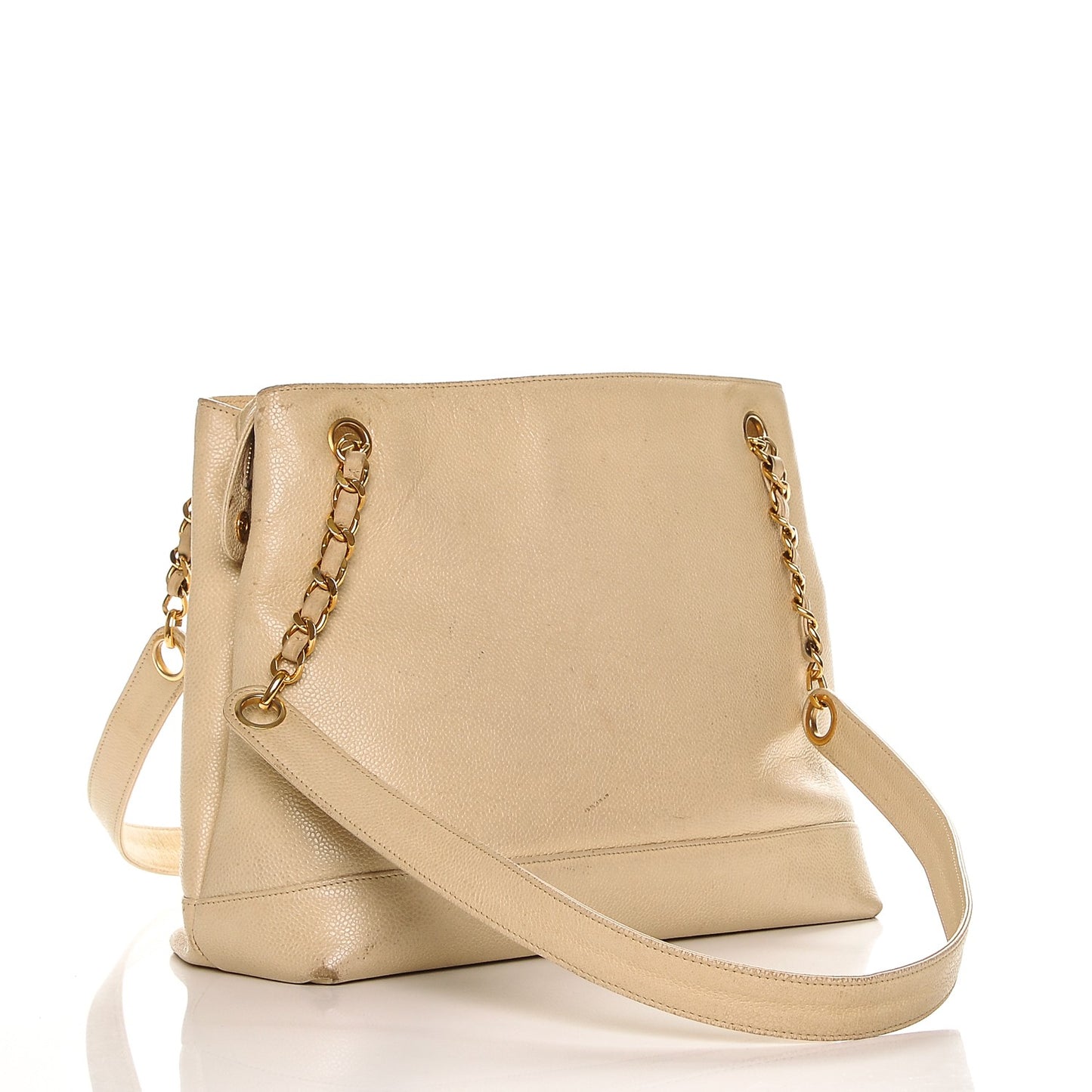 Caviar CC Shoulder Bag Beige