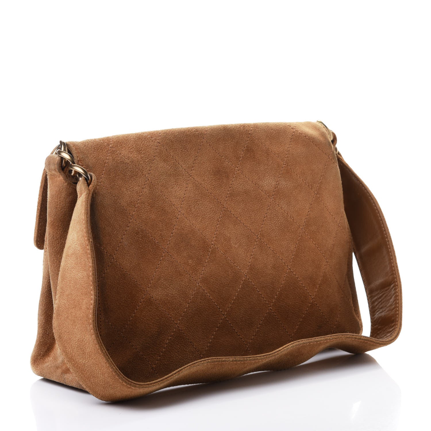 Chanel Suede Quilted Flap Bag Brown 2 of 4