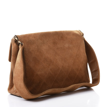 Chanel Suede Quilted Flap Bag Brown 2 of 4