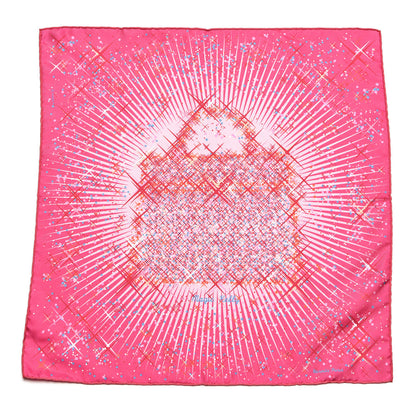 Hermes Silk Magic Kelly Pocket Square Scarf Rose Vif Rose Pale Rouge 1 of 6