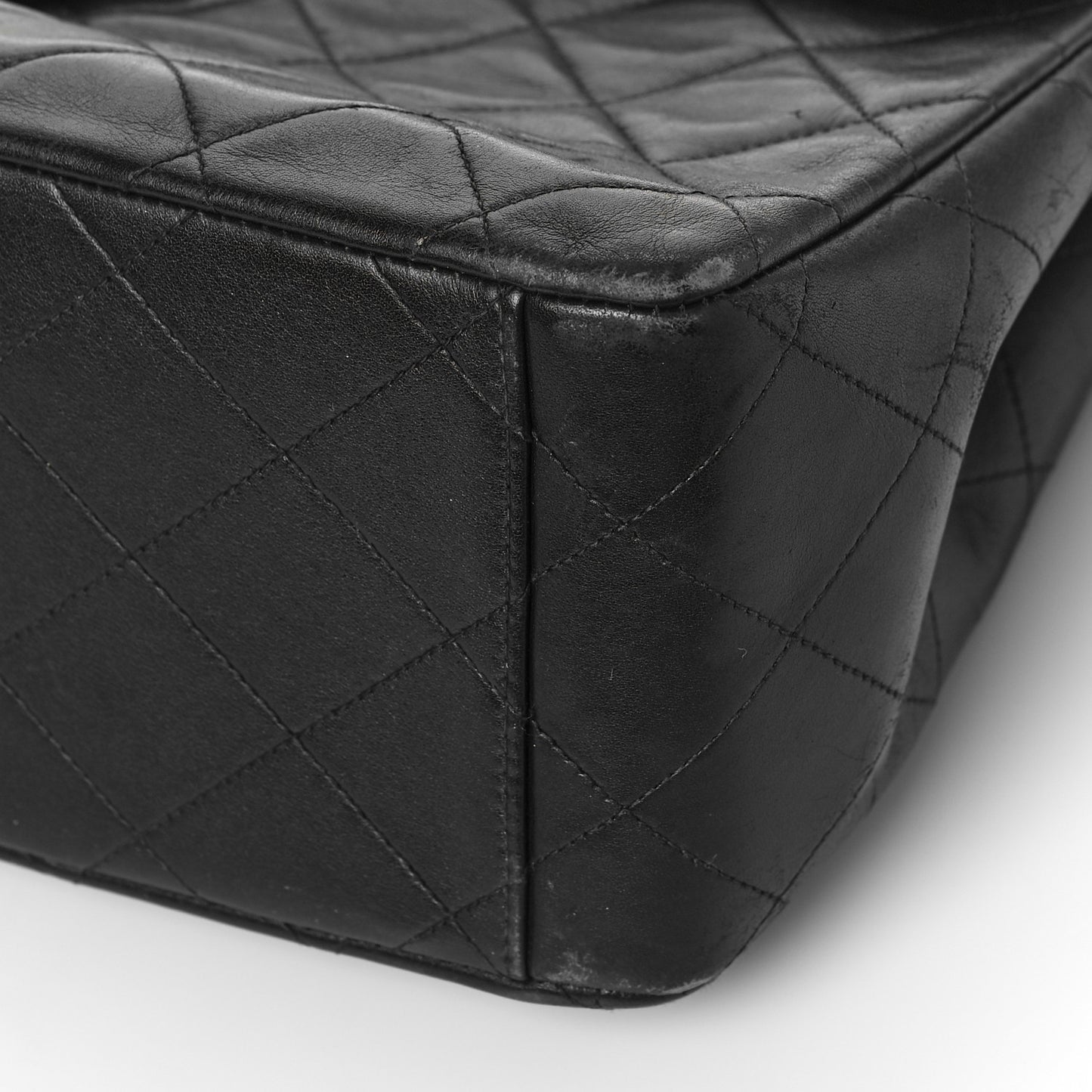 Lambskin Quilted XL Jumbo Single Flap Black