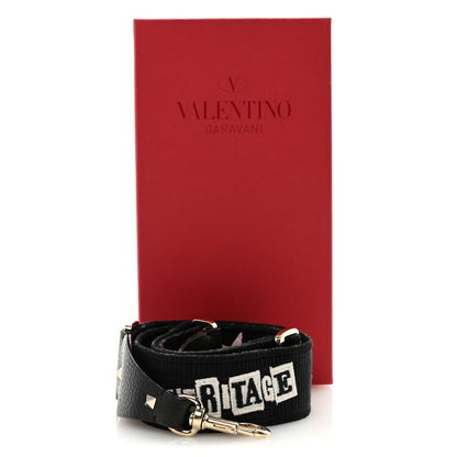 Valentino Garavani X JAMIE REID Canvas Embroidered Rockstud Guitar Strap Black 10 of 10