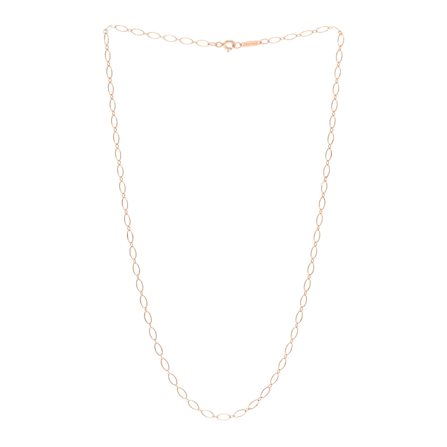 18K Rose Gold Oval Link Chain 16"
