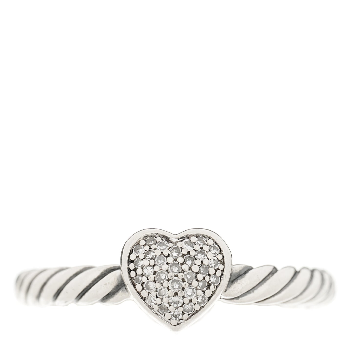 Sterling Silver Diamond Cable Classics Heart Ring 49 5