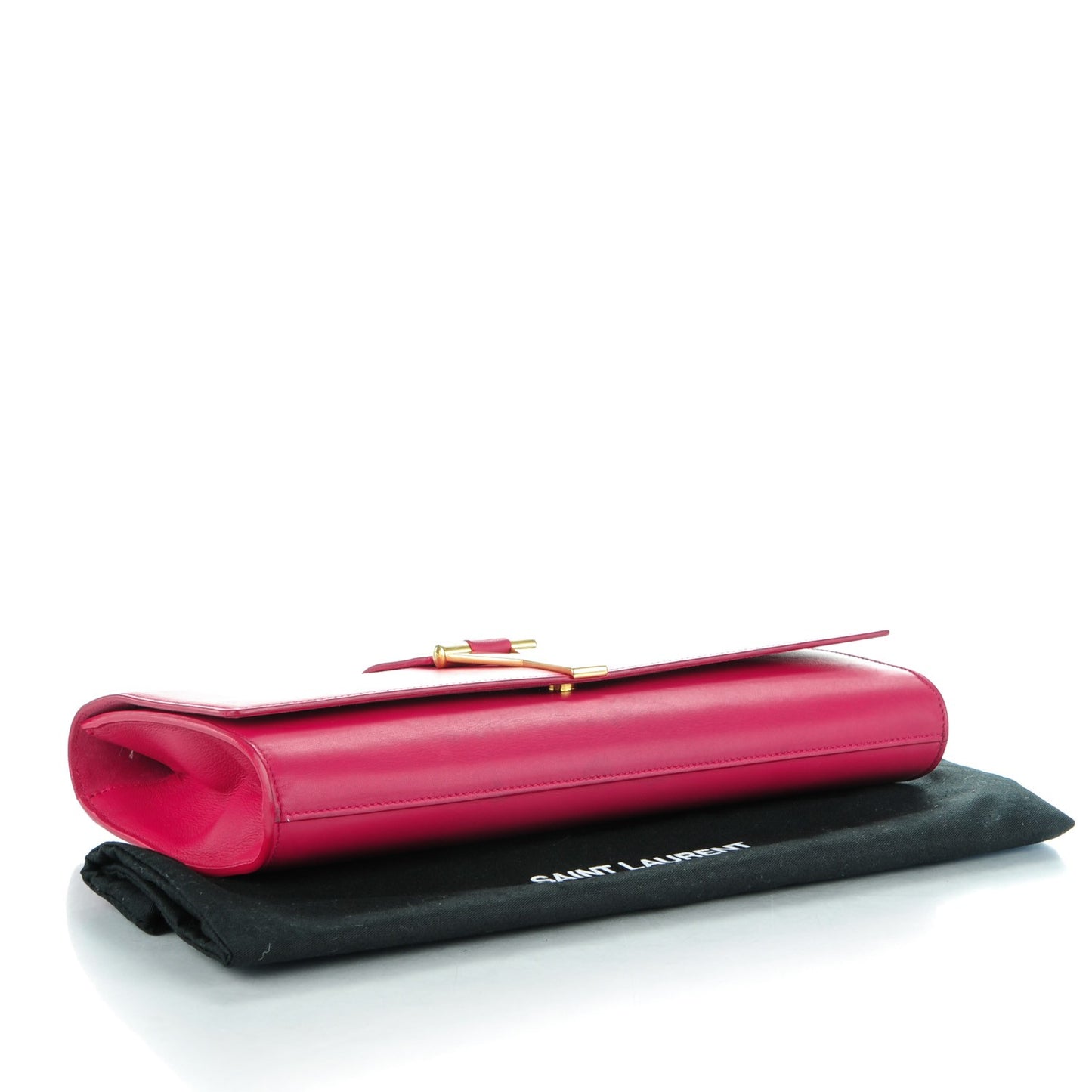 Calfskin Classic Y Ligne Clutch Fuchsia