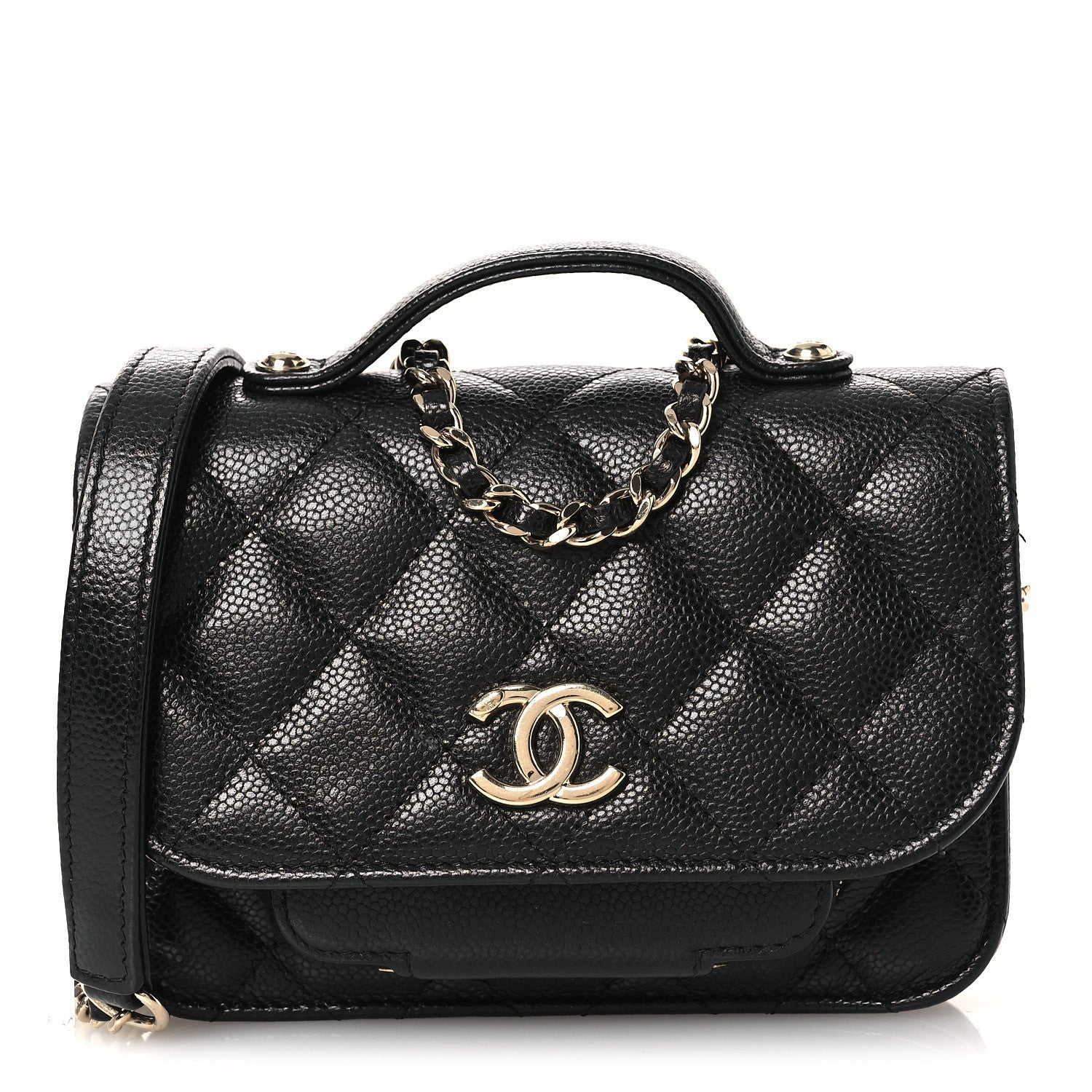 Chanel Caviar Quilted Business Affinity Clutch With Chain Black 1 of 13